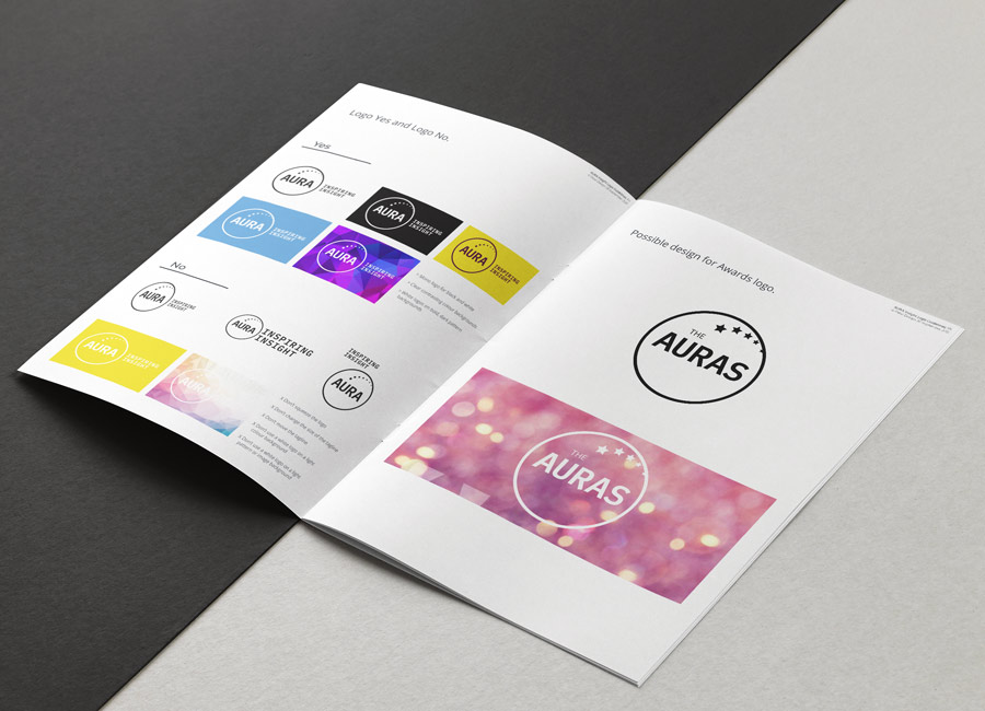 AURA mini brand guidelines and ideas how to expand the identity