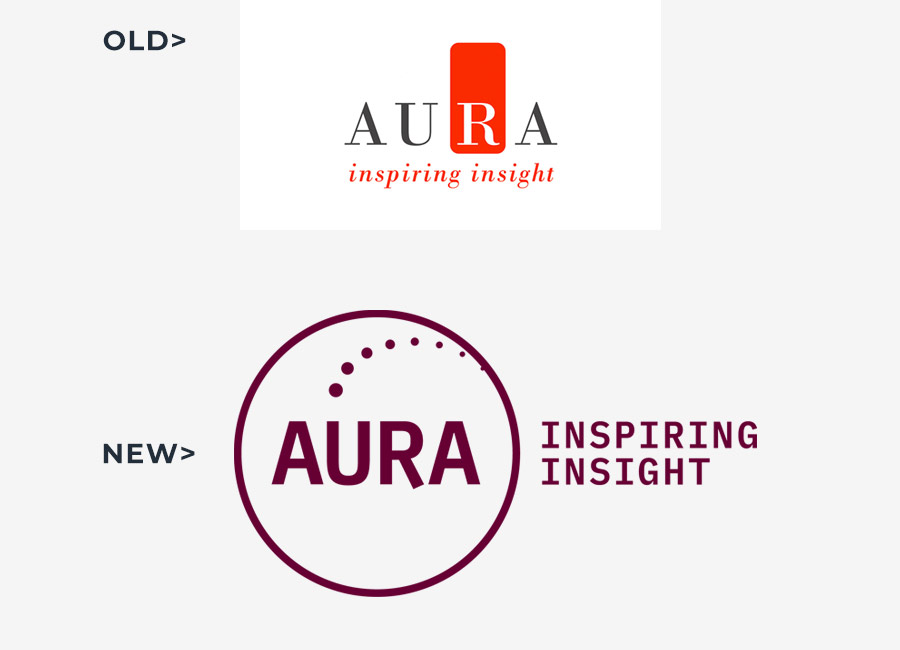 The new AURA org logo alongside the old